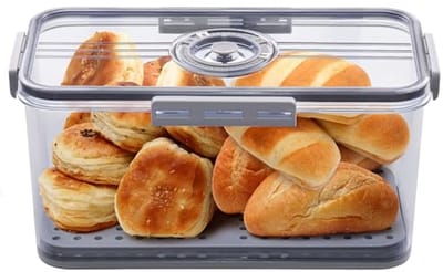 Luchtdichte Brooddoos voor Zelfgemaakt Brood - Grijze Broodbewaarder met Deksel