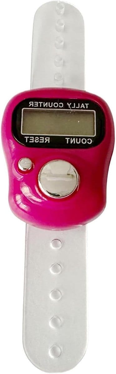 Vinger Klikker Teller - Digitale Ringteller - Sport Coaching - Hooggevoelig LED-scherm - 12x5x2.8cm - Wit