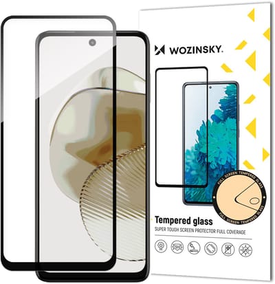 Wozinsky Serie - Gehard Glas Screenprotector - Volledige Lijm - Motorola G73 - Zwart