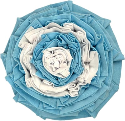 Honden Snuifmat - Interactieve Voerbak - Mentale Stimulatie - Vertraagt Eten - 45 x 45 cm - Blauw Wit