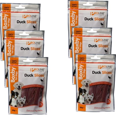 Proline Boxby Duck Slices - Hondensnacks - 6 x Eend 90 g