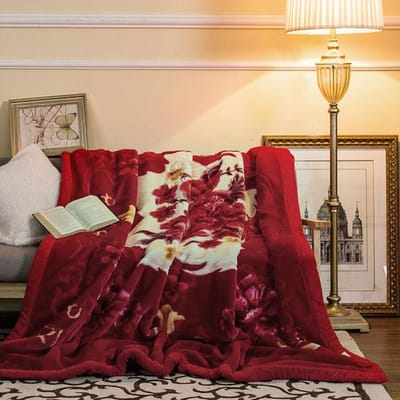 Dubbellaags Raschel Nerts Deken 4,5 kg Queen Size Kunstbont Verzwaard Pluizig Warm Plaid Super Zacht Lente Herfst Bed Deken 200X230CM(78X90Inch) beige
