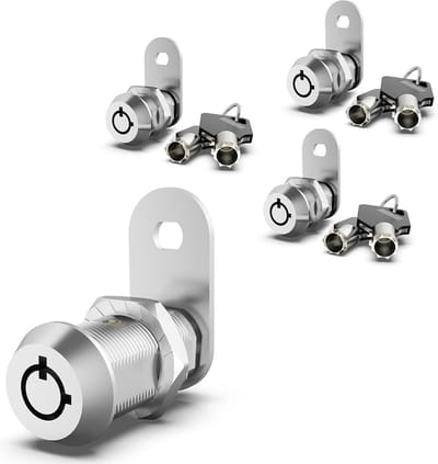 Set van 3 Universele Noksloten voor Kast, Camper en Lade - 5/8 Inch Zilver