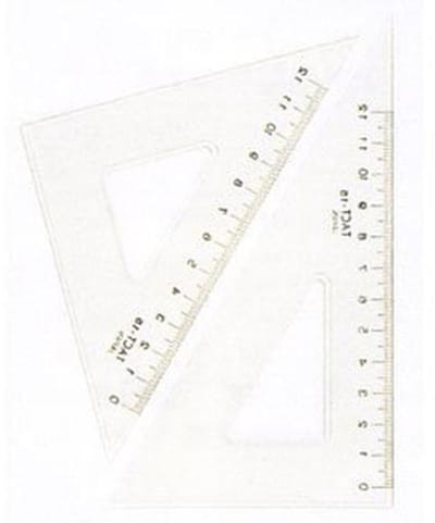 Driehoekige Liniaal - Tekendriehoek Meetinstrument - Tekenen en Meten - Acryl Hars Materiaal - 15 cm - Gekleurd