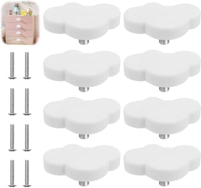 Cloud-vormige kastknoppen voor kinderkamer, schattige tekenfilm handgrepen, meubels knoppen met schroeven en accessoires voor lades en kasten