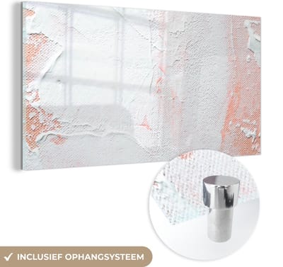 MuchoWow® Glasschilderij 40x20 cm - Schilderij acrylglas - Verf - Abstract - Design - Foto op glas - Schilderijen