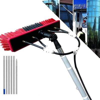 Telescoop steel - Uitschuifbare borstel - Ramen reinigen - Wateraangedreven - 3-10 meter - Helder