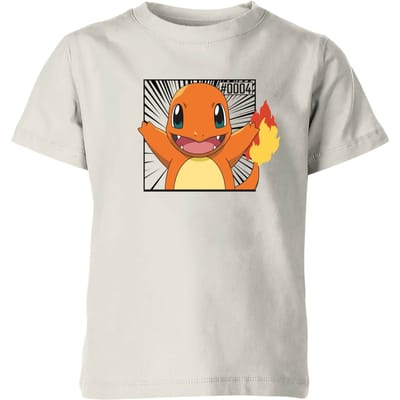 Pokémon Pokédex Charmander #0004 Kids' T-Shirt - Cream - 98/104 (3-4 jaar)