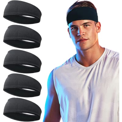 Ademende Sport Hoofdbanden van Mesh, Herbruikbare & Wasbare Zweetbanden Voor Hardlopen Yoga Fitness Training, Ideale Keuze Voor Cadeaus zwart