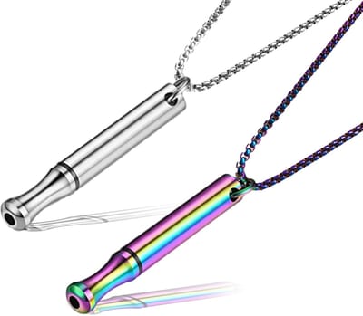 Dailygoods- Ademhalingsketting - Draagbare Fluitketting - Roestvrij Stalen Ketting - Meditatie/Hulpmiddel - Mindfulness/Oefeningen - Stressverlichting