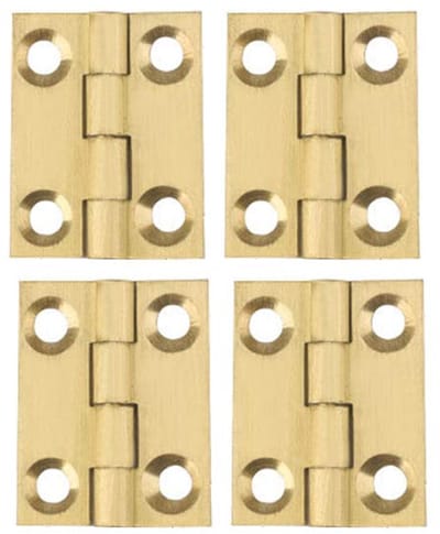 Scharnieren Deurscharnieren - Messing opvouwbare Scharnieren Meubelkast Scharnieren met Scharnierbevestigingsschroeven, 1 Inch(25x20x1.2mm) - 4pcs