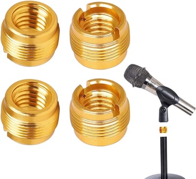 Famanu 3/8 vrouwelijke naar 5/8 mannelijke schroefdraadadapter, microfoonstandaardadapter, 4 stuks microfoonschroeven, microfoon schroefadapter, accessoires voor microfoonhouders,