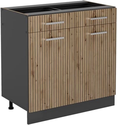 Keukenkast Onderkast 80 cm Rustiek Eiken/Antraciet Modulair