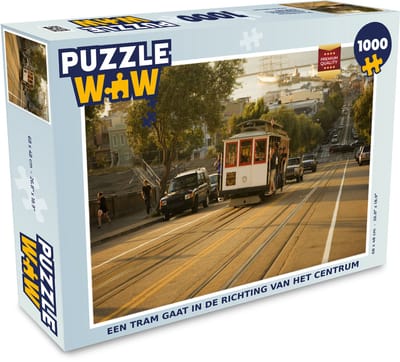 Puzzel Een tram gaat in de richting van het centrum - Legpuzzel - Puzzel 1000 stukjes volwassenen