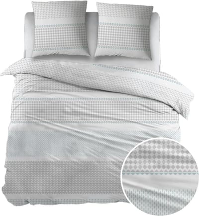 Sleepnight Dekbedovertrek - Blue Strepen Flanel - B 270 x L 200 cm/B 270 x L 220 cm - Lits-jumeaux extra breed - 003603-270 x 200-220 cm