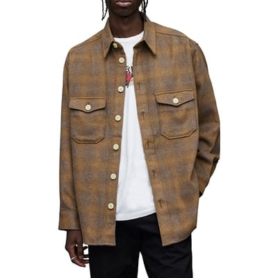 AllSaints Barba Ls Shirt Brown Größe: XS | Leichte Jacken Outlet | Herren | Braun