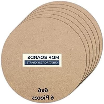 MDF Platen - Ronde Houtplaten - Kunst en Ambacht - Veilig Gesneden Randen - 6 Stuks 6 Inch - Bruin