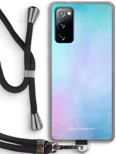 Hoesje met koord geschikt voor Samsung Galaxy S20 FE / S20 FE 5G hoesje met Koord - Mist pastel - Telefoonhoesje met Zwart Koord - Bescherming aan alle Kanten en Over de Schermrand