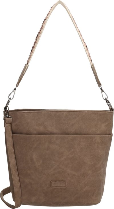 Beagles Malaga Crossbody Schouder Tas Shopper Fashion Bag - Tote Bag - Dames Tas - Donkertaupe