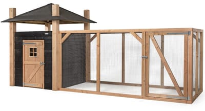 Kippenhok Niek XL - Kippenren - Kippenhok met ren - Kippenren voor buiten - Kippenhok voor buiten - hooiberg - hout in stijl