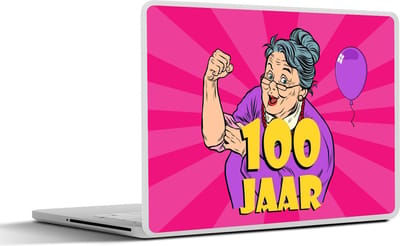 Laptop sticker - 11.6 inch - Verjaardag - Vrouw - 100 - 30x21cm - Laptopstickers - Laptop skin - Cover