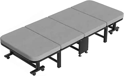 Campingbed Spons - Vouwbed Lounge - Buiten Ontspannen - Met Wielen - 190x60cm - Grijs