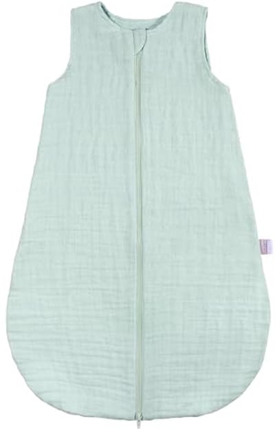 Musseline Babyzomerslaapzak 100% Katoen Lichte Ademende Slaapzak TOG 1.0 Oeko-Tex Munt 60 cm