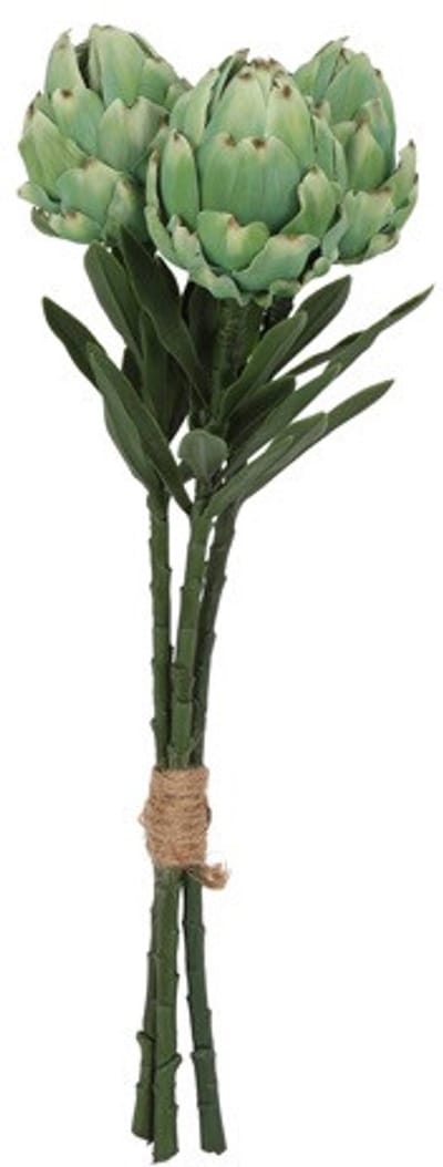 Countryfield Artisjok Kunstbundel 3 Stuks 36 cm – Groen – Decoratieve Kunsttakken