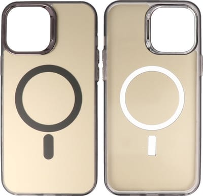 Magsafe Hoesje Geschikt voor de iPhone 16 Pro - Magnetic Fashion Backcover Telefoonhoesje - Zwart