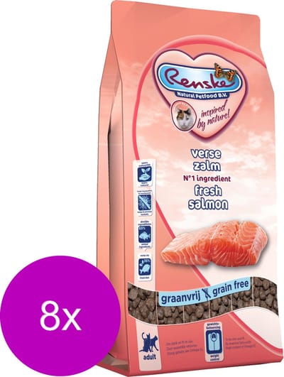 Renske Kat Adult Verse Zalm - Kattenvoer - 8 x 400 g