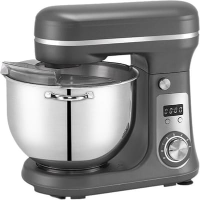 Luxe Keukenmixer – Met Mengkom – Keukenmachine – Deegmachine – Klopmachine – Kneedmachine – Incl. 3 Opzetstukken – 1200W – Grijs