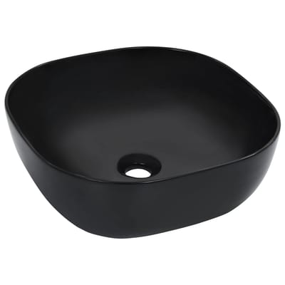vidaXL - Wastafel - 42,5x42,5x14,5 - cm - keramiek - zwart