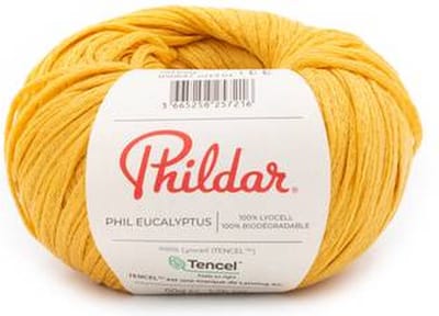 Phildar - Eucalyptus - 100 % Ecologische breigaren - Wordt per 5 stuks verkocht : Kleur: Safran