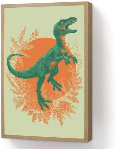 Wandlamp 40x60 cm - Oplaadbaar - Dinosaurus - Groen - Planten - Cirkel - Wandlampen binnen woonkamer - Slaapkamer lamp - Decoratieve nachtlamp - Vloerlamp draadloos