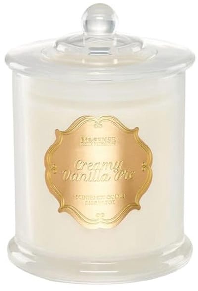 Vanille Geurkaars - Biologische Sojawas Kaars (Toxinevrij & Rookvrij) - Grote Pot Kaars van 360g (75 Uren Brandtijd) - Intense Geur - Perfect Cadeau voor Thuis