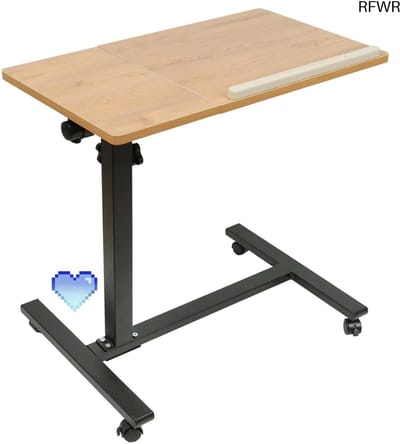 Verstelbare Bedtafel voor Laptop met Wielen - Ideaal voor Woonkamer, Kantoor en Slaapkamer