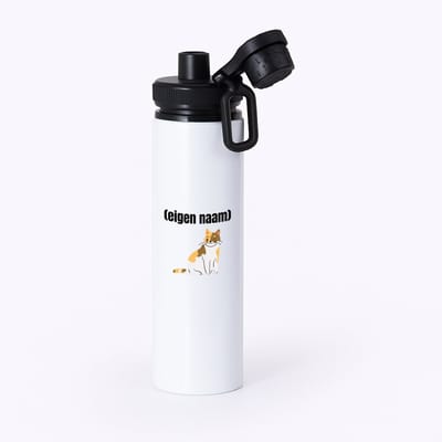 Hacebo® - kat met eigen naam waterfles met draaidop zwart - Katten - katten liefhebbers - iemand die houdt van katten - verjaardag - cadeau - kado - water fles - 850ML