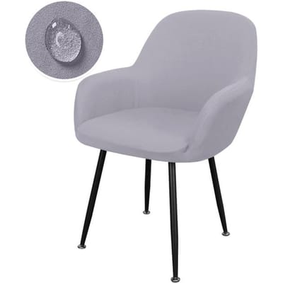 Housse de chaise imperméable et extensible pour salle à manger, lavable, pour bureau, pour la cuisine et la maison One argenté