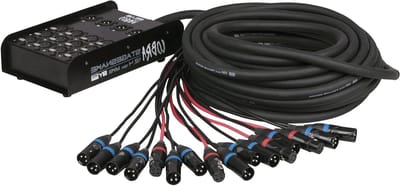 StageSnake Multicore Kabel - XLR Kabel Set - Podium Geluid - 16-Pin Connectoren - 15 m - blauw