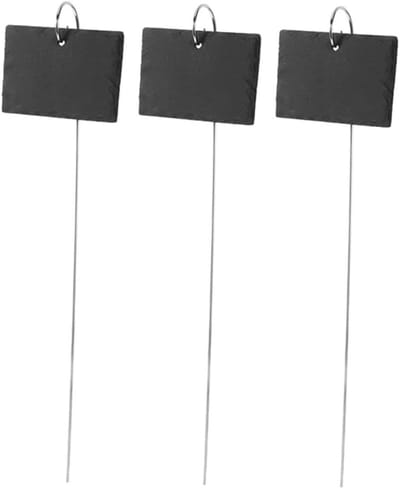Tuinlabels 3 Stuks - Plantenmarkeringen Kruidenborden - Planten Identificeren - Stevig Steen Roestvrijstaal - 40x10cm - Grijs