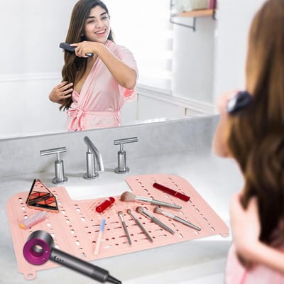 Opvouwbare Make-upborstel Reinigingsmat - Ruimtebesparende Silicone Organizer voor Badkamer