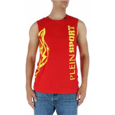 Rode Mouwloze T-shirt met Grafische Print
