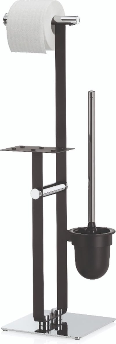 Sirius Toiletrol en wc-borstel Houder - Zilver - Kela
