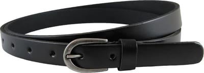 Landley Smalle Leren Dames Riem - Echt Leer - Smal - Breedte 2 cm - Zwart - Riemmaat 85