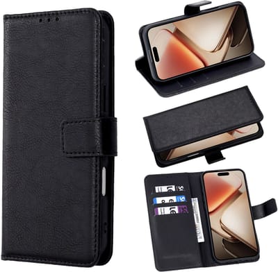 Casemania Hoesje Geschikt voor Apple iPhone SE (2022 / 2020) - 7 & 8 - Portemonnee Book Case - Kaarthouder - Zwart