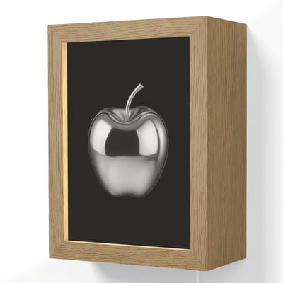 Wandlamp 15x20 cm - Oplaadbaar - Appel - Metallic - Symmetrisch - Wandlampen binnen woonkamer - Slaapkamer lamp met kabel - Decoratieve nachtlamp - Vloerlamp snoer