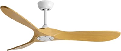 Livano Plafondventilator - Met Verlichting - Plafond Ventilator - Met Lamp - Plafonniere Met Ventilator - Licht Hout/Wit - 90cm