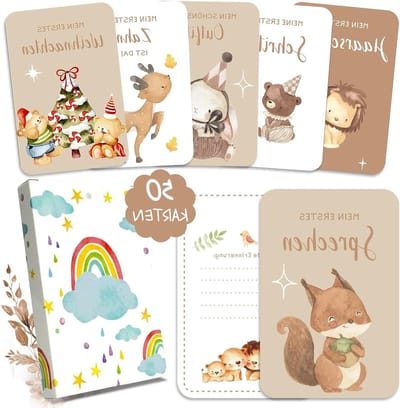 Milestone Cards voor Baby's - 50 Maandelijkse Foto Kaarten 1-12 Maanden - Betekenisvol Kraamcadeau voor Babyshower en Welkom