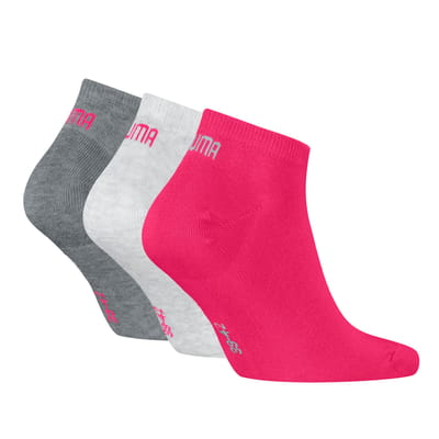 PUMA Sneakersokken Unisex 3-Pack Middle Grey Melange / Pink