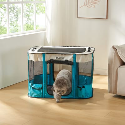 Hondenbox Mörbylånga 70x55x45 cm blauw en beige